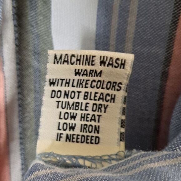 dylan Striped Boho Top Blue Peach Grey Medium - Picture 7 of 7